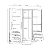 JONA Armoire 4 portes gris clair / blanc Voir les images du produit 9