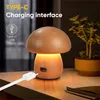 Hölzerne Pilzlampe, tragbare kabellose kleine Lampe Produktbild-Vorschau 5