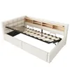 Polsterbett mit LED-Streifen, Lattenrost, Regal, Produktbild-Vorschau 2