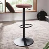 Tabouret de bar en velours rose sans dossier 58 - 79 cm, Voir les images du produit 1