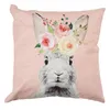 Clayre & Eef Kissenbezug 45x45 cm Rosa Weiß Polyester Produktbild-Vorschau 1
