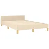 The Living Store Bettgestell mit Kopfteil Creme 120x190 cm Produktbild-Vorschau 5