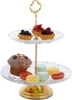 Relaxdays Etagere, Glas & Eisen, HxD: 30 x 23 cm, runder Produktbild-Vorschau 1