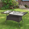 Outsunny Gartentisch Glastisch Esstisch Gartenmöbel Tisch Produktbild-Vorschau 2