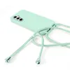A mint green phone case with a lanyard attached, shown on a white background. Produktbild-Vorschau