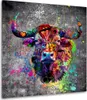 Graffiti Street Art Stier Tier Leinwandbild Wandbild Deko Produktbild-Vorschau 1