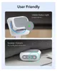 A split image showing a product case for Apple AirPods Pro, with the top half displaying a charging indicator and the bottom half showing speaker cutouts and charging ports. Produktbild-Vorschau