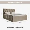 MOTIVENA Aspen Boxspringbett 180x200 Beige Samt (Jasmine Produktbild-Vorschau 7