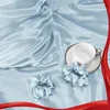 Satin Kissenbezug 40x60 Hellblau 2er-Set mit Haargummis Produktbild-Vorschau 6