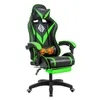 A gaming chair with a footrest and massage feature, shown against a white background. Produktbild-Vorschau