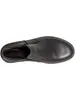 A top-down view of a black leather boot with fur lining. Anteprima dell’immagine prodotto