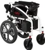 A white and black foldable electric wheelchair is shown against a white background. Náhľad obrázku produktu