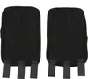 Two black dog leg braces are shown side-by-side against a white background. Voir les images du produit