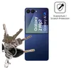 A blue Samsung Galaxy Z Flip7 phone is shown next to a set of keys, with a graphic indicating scratch protection. Podgląd zdjęcia produktu
