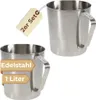 2er Set Messbecher Edelstahl Messbecher 1l Cocktail Produktbild-Vorschau 1