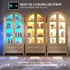Vitrine éclairée par LED, 180 cm de hauteur, 4 étagères, 2 Voir les images du produit 4