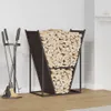 vidaXL Stojan na palivové drevo čierny 69,5x35x81 cm Oceľ Náhľad obrázku produktu 2