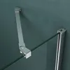 A close-up view of a shower enclosure hinge and support arm attached to a glass panel and a wall. Produktbild-Vorschau