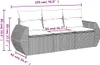 vidaXL 3-tlg. Garten-Sofagarnitur mit Kissen Schwarz Poly Produktbild-Vorschau 3