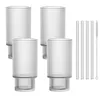 4er Set Geriffelte Trinkgläser 320ml inkl. Glashalme und Produktbild-Vorschau 2