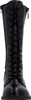 A front view of a black leather boot with laces and a zipper. Produktbild-Vorschau