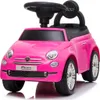 A pink Fiat 500 ride-on toy car for children, shown from a front-side angle against a white background. Produktbild-Vorschau