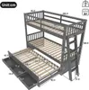 A diagram of a gray bunk bed with dimensions labeled in centimeters. Náhľad obrázku produktu