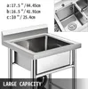 VEVOR Gastro drez Nerezový drez 60X60cm Umývadlová jednotka Náhľad obrázku produktu 11