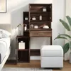 vidaXL Toaletka z szafką w kolorze brązowego dębu 80x35x132 Podgląd zdjęcia produktu 4