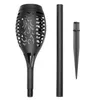 A black solar garden torch with two extension poles and a ground stake, displayed against a white background. Produktbild-Vorschau