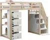 Sweiko Lit surélevé 90 x 200 cm avec tiroirs de rangement, Voir les images du produit 8