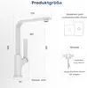 Diagrams and measurements of a kitchen faucet. Podgląd zdjęcia produktu