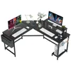 Gaming Schreibtisch PC Tisch Computer-Bürotisch in Schwarz Produktbild-Vorschau 6