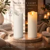 2er Set XL LED Echtwachskerzen 10 x 25 cm mit Timer, 3D Produktbild-Vorschau 4