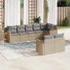 vidaXL 8-tlg. Garten-Sofagarnitur mit Kissen Beige Poly Produktbild-Vorschau 2