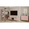 NATURA Bibliothèque 180cm Rose Pastel Scandi Boho Dos 18mm Voir les images du produit 6