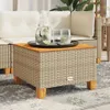 vidaXL Tuintafel Beige, 55x55x36 cm, polyrotan, acaciahout Productafbeelding-voorbeeld 3