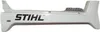 A white plastic part with the Stihl logo printed on it, isolated on a white background. Produktbild-Vorschau