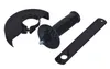 Three black accessories for an angle grinder are laid out on a white background. Podgląd zdjęcia produktu