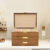 Coffret à bijoux avec 2 tiroirs coulissants en bois 3 Voir les images du produit 8