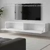 Szafka RTV Selsey Veldio, biała, z frezowanym frontem, Podgląd zdjęcia produktu 4