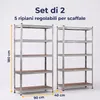 IvoQ Scaffali Set da 2 – 180 x 90 x 40 cm – Metallo zincato Anteprima dell’immagine prodotto 4