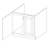 A line drawing of a kitchen cabinet unit. Náhled obrázku produktu