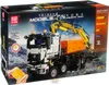 The image shows the retail packaging for a Mould King building block set, specifically a remote-controlled pneumatic truck that can be built as an excavator or a dump truck. The packaging features a dynamic image of the assembled model. Voir les images du produit