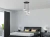 A bedroom scene with a bed, nightstands, and a pendant light fixture. Produktbild-Vorschau