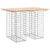 A product shot of a gabion bench with a wooden top, isolated on a white background. Náhled obrázku produktu