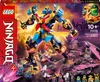 The image shows the packaging of a LEGO Ninjago Nya's Samurai-X-Mech set, with the assembled mech and various minifigures displayed in an action-oriented scene. Voir les images du produit