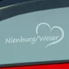 Autoaufkleber Nienburg Weser Herzschlag Milchglas ca. Produktbild-Vorschau 1