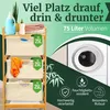 HEIMWERT Naturweiß  Wäschekorb Regal 3 Fächer - Stabiler Produktbild-Vorschau 4
