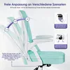 Diagram showing the adjustable angles and features of an ergonomic office chair. Produktbild-Vorschau